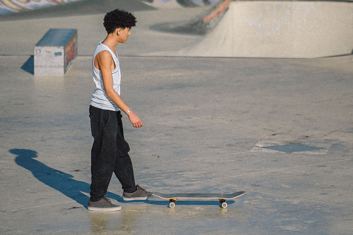 Man skateboarding at a skate park