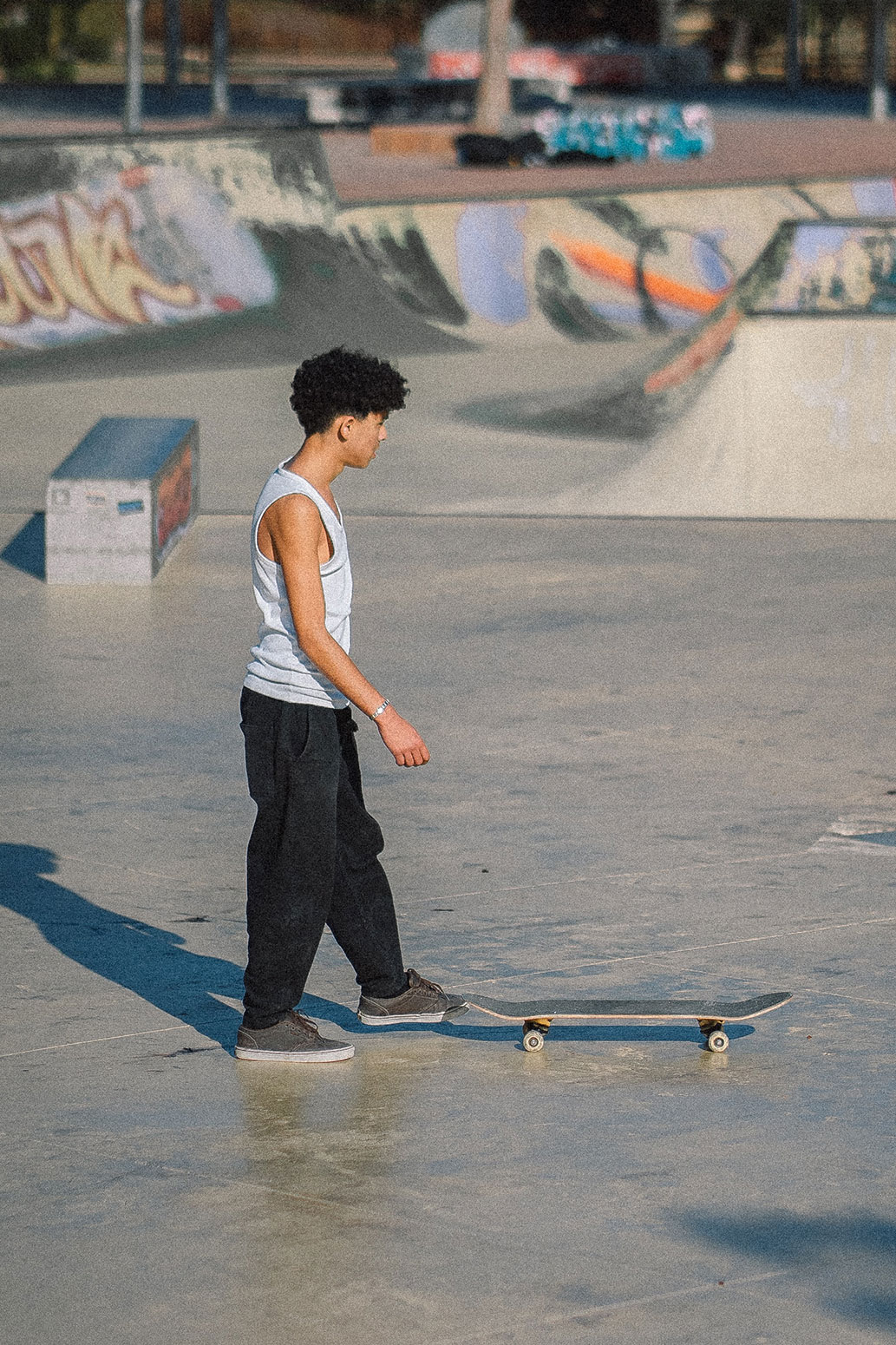 Man skateboarding at a skate park