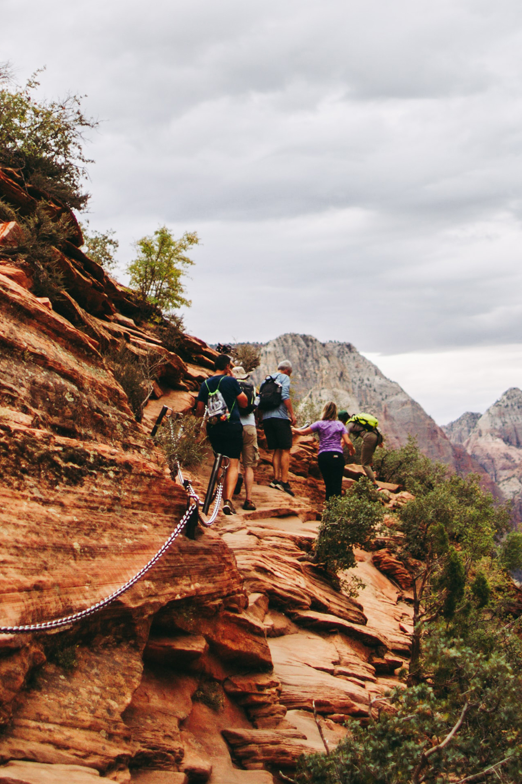 Group hiking in Utah